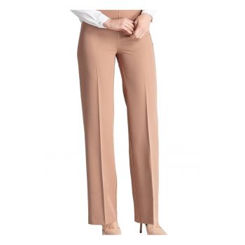 Pantaloni dama -  Lungi - Maro - Poliester/Viscoza