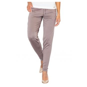 Pantaloni dama  M280 - cu snur - maro - viscoza/elastan
