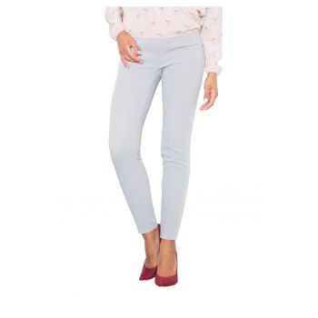 Pantaloni dama  M328 - talie inalta - gri - poliester - elastan - viscoza