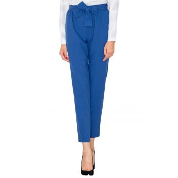Pantaloni dama  M523 - bleumarin - poliester - skinny - cu talie elastica
