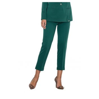 Pantaloni dama  M552 - verzi - talie inalta - poliester/viscoza