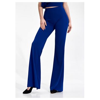 Pantaloni dama  M874 - eleganti - talie inalta - culoare albastru - poliester/elastan