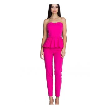 Pantaloni dama -  Poliester/Viscoza - Roz -