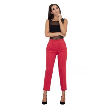 Pantaloni dama -  Rosu - Poliester/Viscoza -