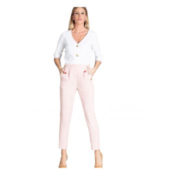 Pantaloni dama -  Roz - Poliester