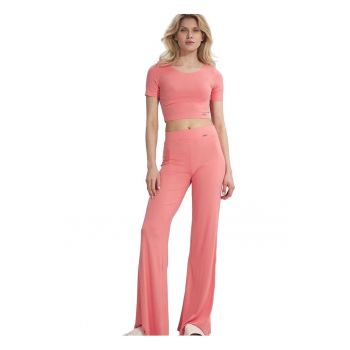 Pantaloni dama -  Roz - Viscoza/Elastan -