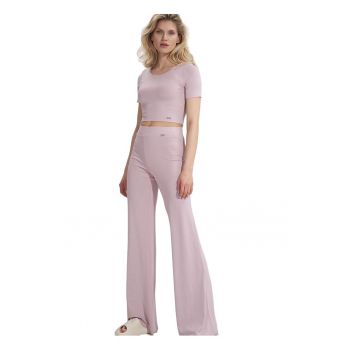 Pantaloni dama -  Roz - Viscoza -