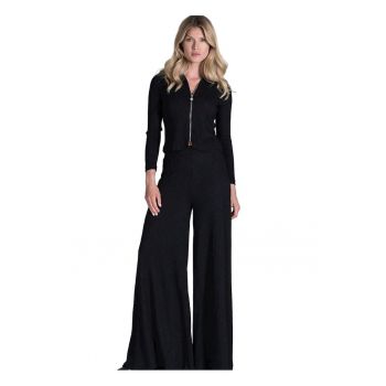 Pantaloni dama -  Viscoza/Poliester - Negru -
