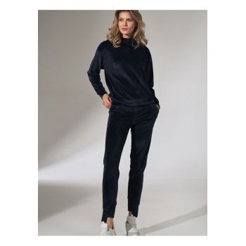 Pantaloni de trening  bleumarin - conici - elastan/poliester - cu buzunare