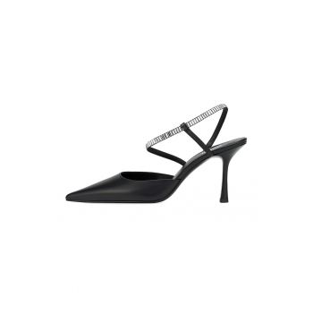 Pantofi slingback din piele cu toc stiletto