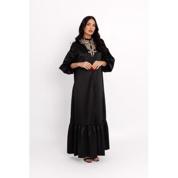 Rochie-caftan cu aspect satinat