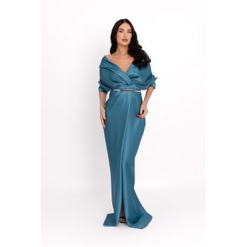 Rochie lunga cu model drapat