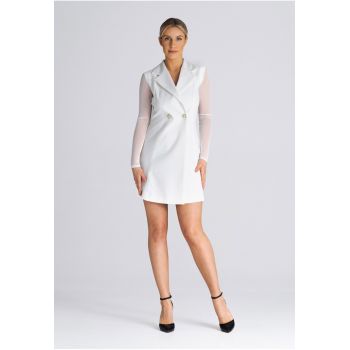 Rochie  M937 - maneci din plasa - poliester