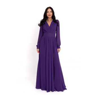 Rochie maxi cu decolteu in V si slit