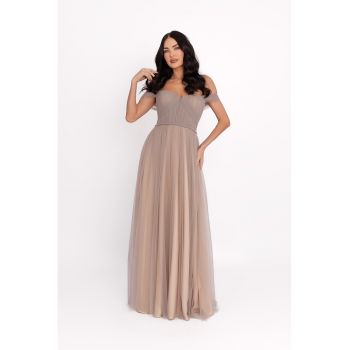 Rochie maxi cu decolteu pe umeri