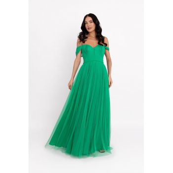 Rochie maxi cu decolteu pe umeri