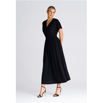 Rochie midi  poliester - neagra - simpla -