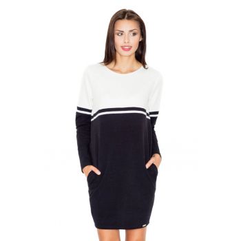 Rochie mini dama Carnwene M510 ecru-negru