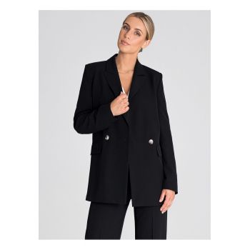Sacou dama  negru - elegant - cu maneci lungi - din poliester