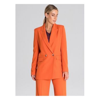 Sacou dama  portocaliu - elegant - cu maneci lungi - captusit - din poliester 100%