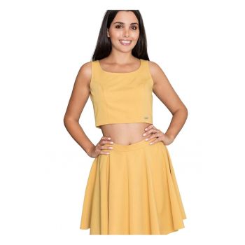 Set top + fusta  Galben poliester viscoza
