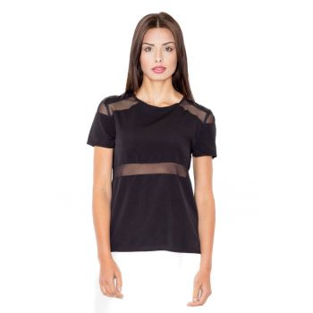 Tricou dama cu maneca scurta Isone M468 negru
