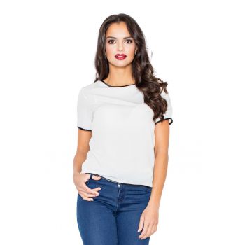 Tricou dama M1164 -  Bumbac/Nylon - Alb -
