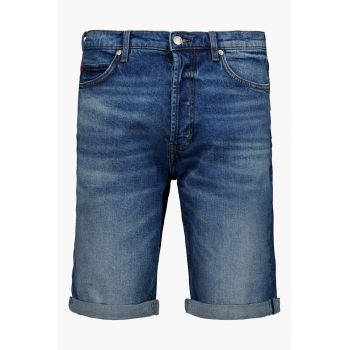 Bermude din denim cu aspect decolorat
