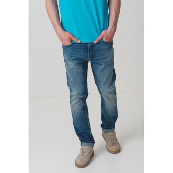 Blugi slim-fit cu talie medie