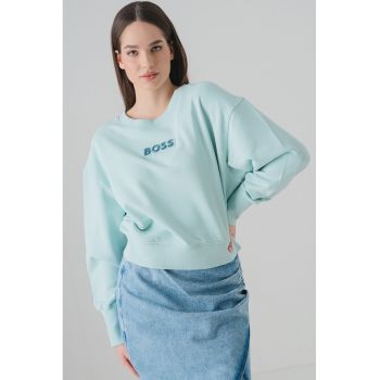Bluza de trening cu maneci cazute si logo cu strasuri