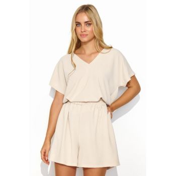 Bluza lejera si pantaloni scurti - Bej deschis