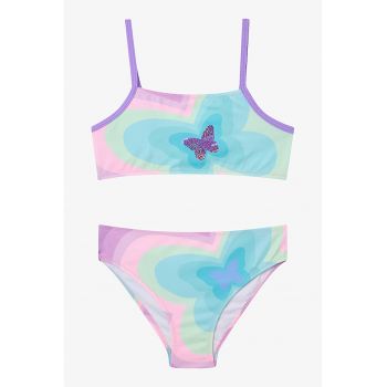 Costum de baie din doua piese cu detaliu stralucitor