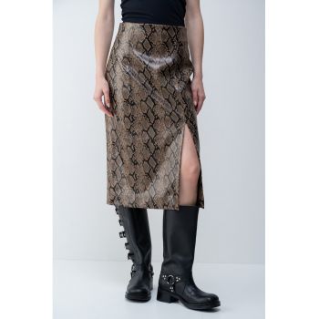 Fusta midi cu model reptila