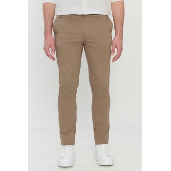 Pantaloni chino slim-fit cu model uni