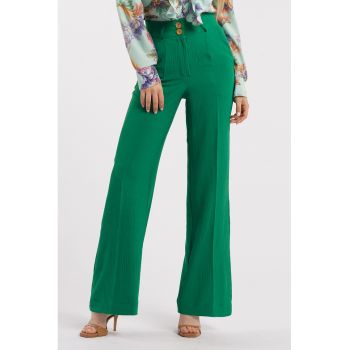Pantaloni drepti cu talie inalta