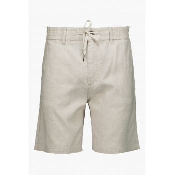 Pantaloni scurti din amestec de in cu snur