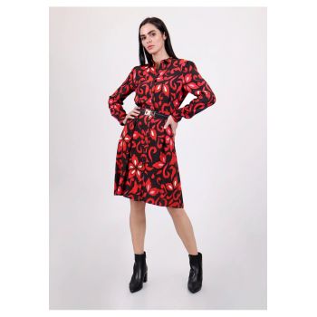 Rochie-camasa din viscoza - cu imprimeu floral