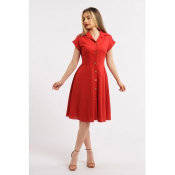 Rochie-camasa evazata din in