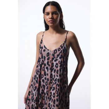 Rochie cu decolteu in V si animal print
