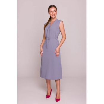 Rochie cu decolteu legat si curea in talie -