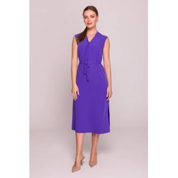 Rochie cu decolteu legat si curea in talie -