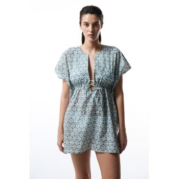 Rochie de plaja de bumbac - cu imprimeu