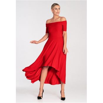 Rochie de seara lunga -  rochie maxi - rosu - poliester-elastan