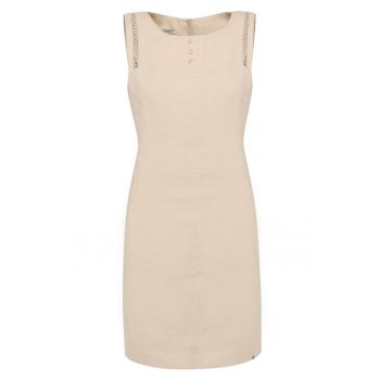 Rochie dreapta de canepa cu nasturi decorativi