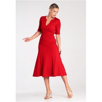 Rochie formala -  rosie - M1033 - viscoza -