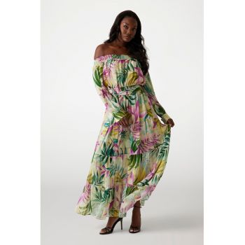 Rochie lunga cu design floral