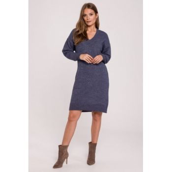 Rochie tip pulover cu decolteu in V -
