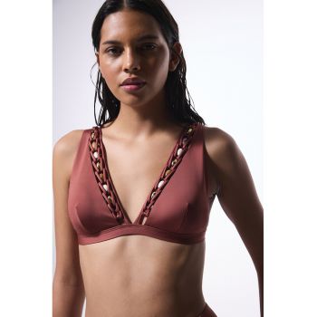 Sutien de baie cu margele decorative