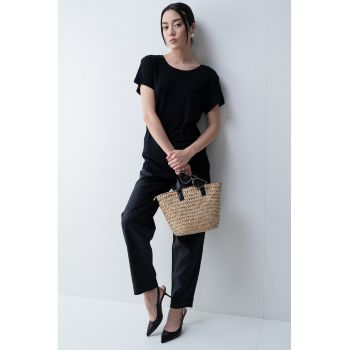 Tricou din in cu decolteu rotund Evelina