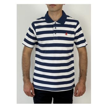 U.S. Grand POLO Tricou polo barbati cu imprimeu in dungi - Regular fit - Bleumarin inchis